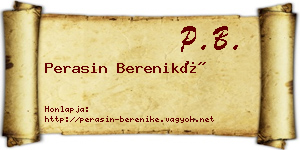 Perasin Bereniké névjegykártya